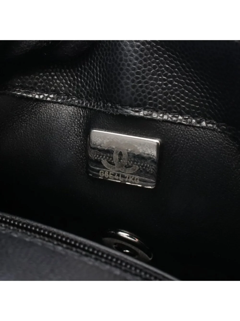 Chanel Shoulder Bag Quilted Black Caviar Leather Small Flap Chain